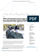 70% of Central Luzon Cops Now Inoculated Fully Against COVID-19 - Inquirer News