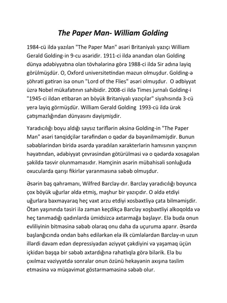 The Paper Men | PDF