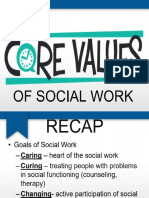 CORE VALUES OF SOCIAL WORK