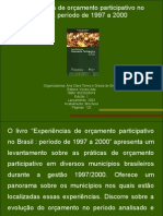 Experiências de Orçamento Participativo No Brasil - Período de 1997 A 2000