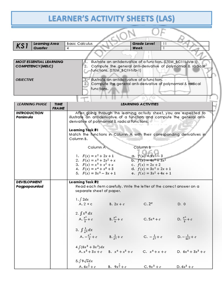 Antiderivatives and Basic Integration | PDF | Integral | Mathematical ...