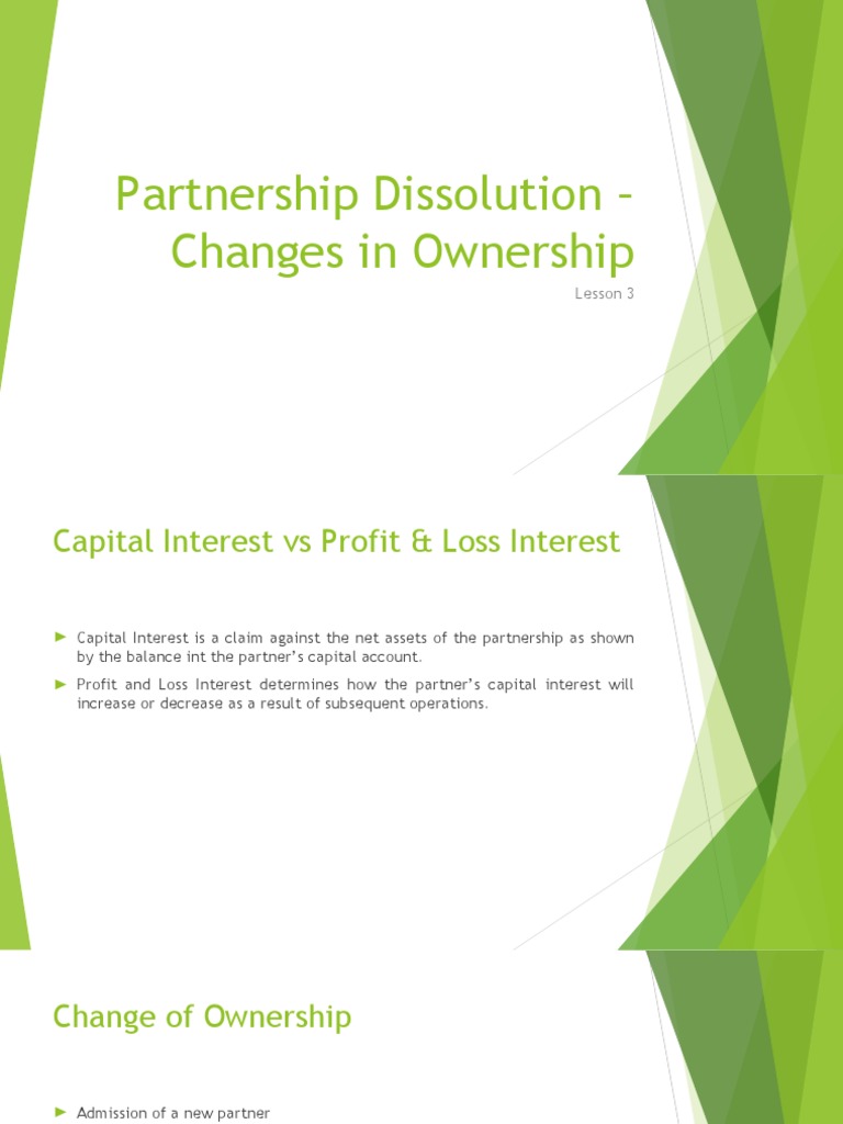 Partnership Dissolution Changes in Ownership | PDF | Interest | Balance ...