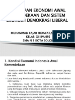 Kehidupan Ekonomi Awal Kemerdekaan Dan Sistem Ekonomi Liberal