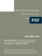 Ethics of Environment: Introduction and Kantain Approach