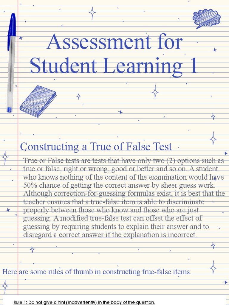 Constructing True or False Tests | PDF | Self-Improvement | Wellness