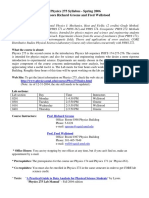 Physics 275 Syllabus - Spring 2006 Professors Richard Greene and Fred Wellstood