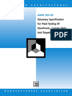 AAMA 503-03: Voluntary Specification For Field Testing of Storefronts, Curtain Walls and Sloped Glazing Systems