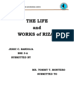 The Life and Works of Rizal: Jeric C. Bandoja Bse 3-A Submitted by