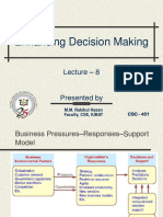 Enhancing Decision Making: November 2001 M.M. Rakibul Hasan Faculty, CSE, IUBAT
