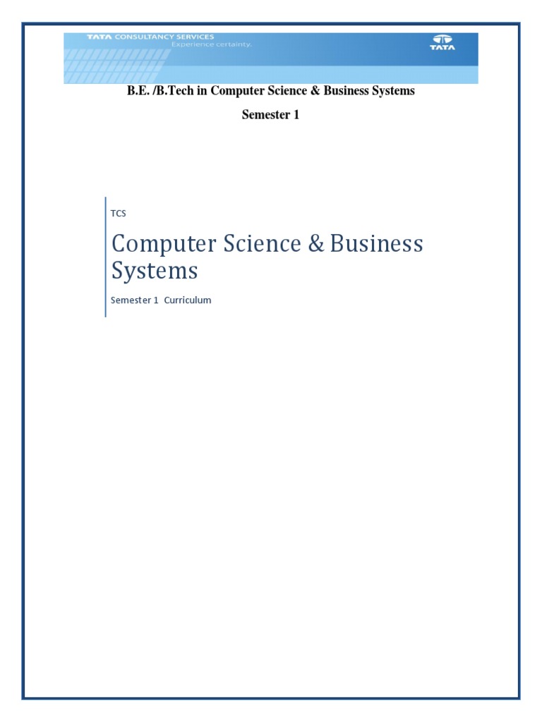 Computer Science & Business Systems | PDF | Electrical Network ...