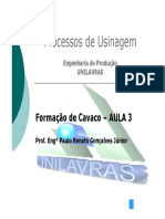 Usinagem - Aula 3 - Formação de Cavaco