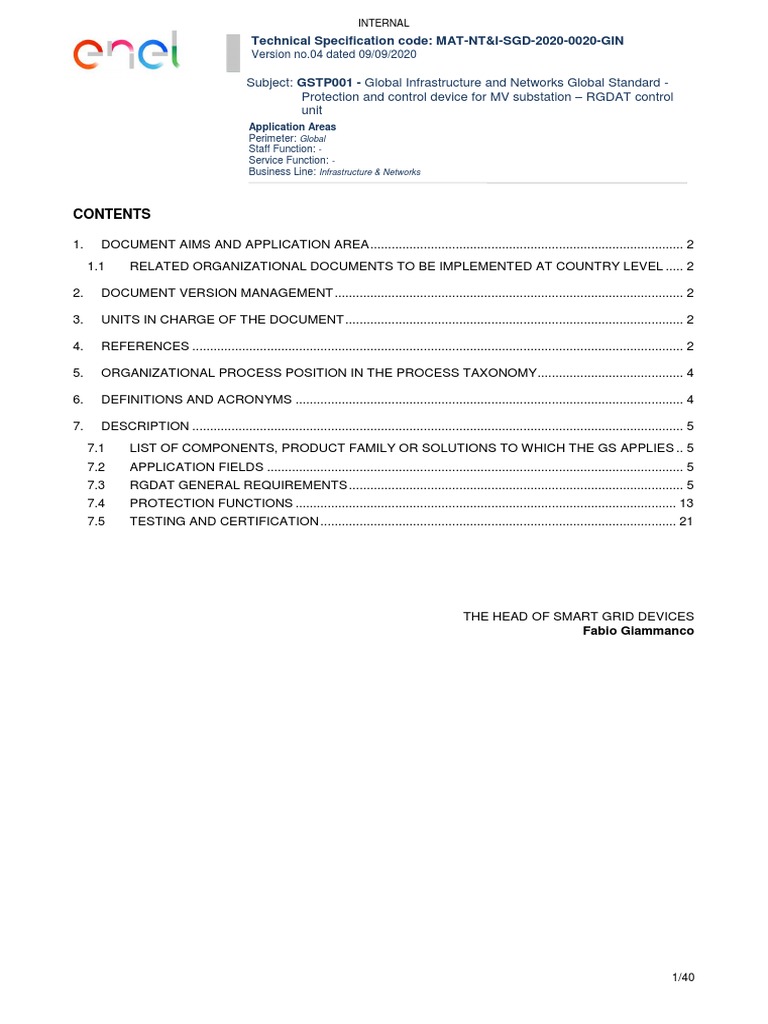 Subject: GSTP001 - Global Infrastructure and Networks Global Standard ...