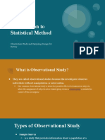 Introduction To Statistical Method: Observation Study and Sampling Design For Survey