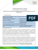 Syllabus Del Curso Estructura Administrativa y Legal Del Tema Ambiental en El País