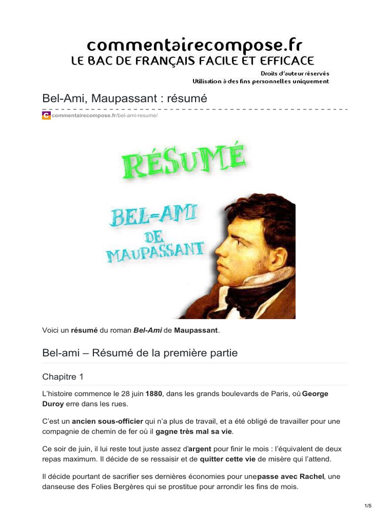 Résumé Chapitre Par Chapitre Bel Ami Bel-Ami Maupassant Résumé | PDF | Romans européens | Romans