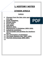 O LEVEL HISTORY NOTES - Southern Africa.