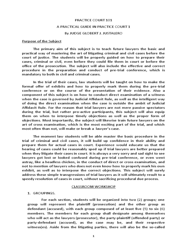 Mastering Practice Court Essentials | PDF | Arraignment | Prosecutor