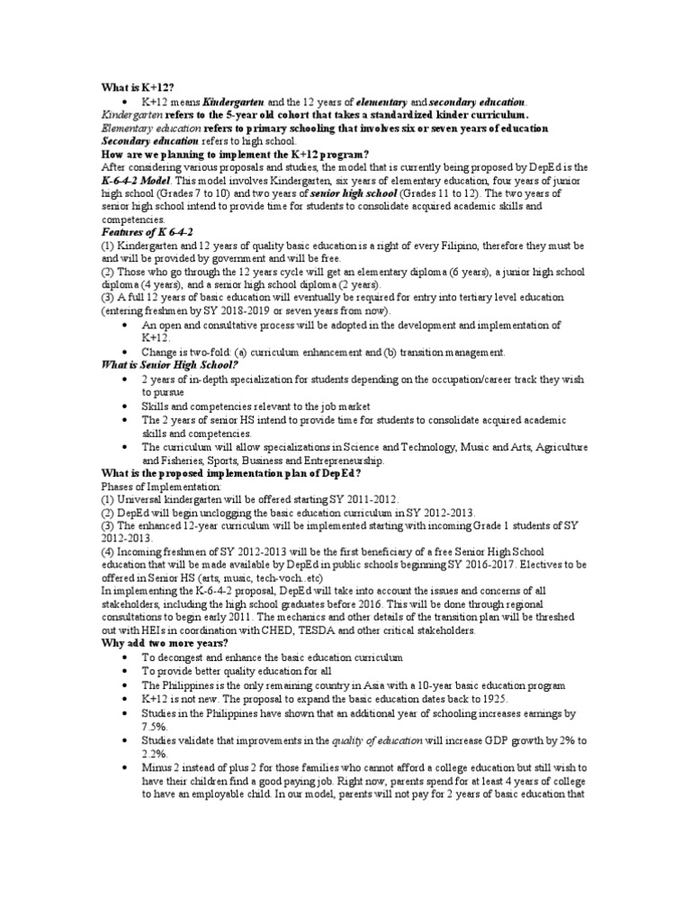 Secondary Education Refers To High School | PDF | Secondary Education ...