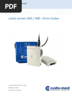 Custo Screen 300 / 400 - Error Codes: Service Manual