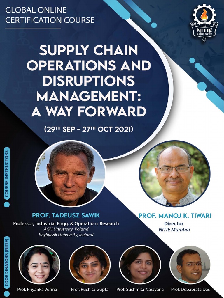 NITIE Supply Chain Operations & Disruptions Management 2021 | PDF