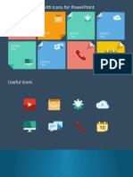 Flat Sticky Notes With Icons For Powerpoint: Sample Text Sample Text Sample Text