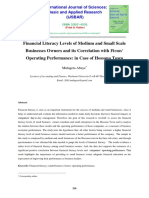 Financial Literacy Levels of Medium and Small Scale Businesses Owners and Its Correlation With Firms' Operating Performance: in Case of Hossana Town
