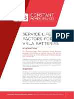 Service Life Factors For Vrla Batteries