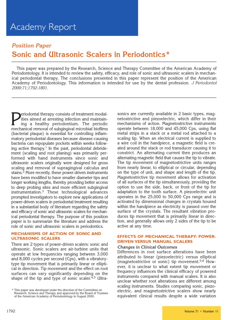 Sonic and Ultrasonic Scalers PDF Dentistry Branches Clinical Medicine