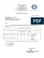 Request Form: Hiyasminda C. Diolanto Principal Iii Silway-8 Elementary School Silway 8, Polomolok, South Cotabato