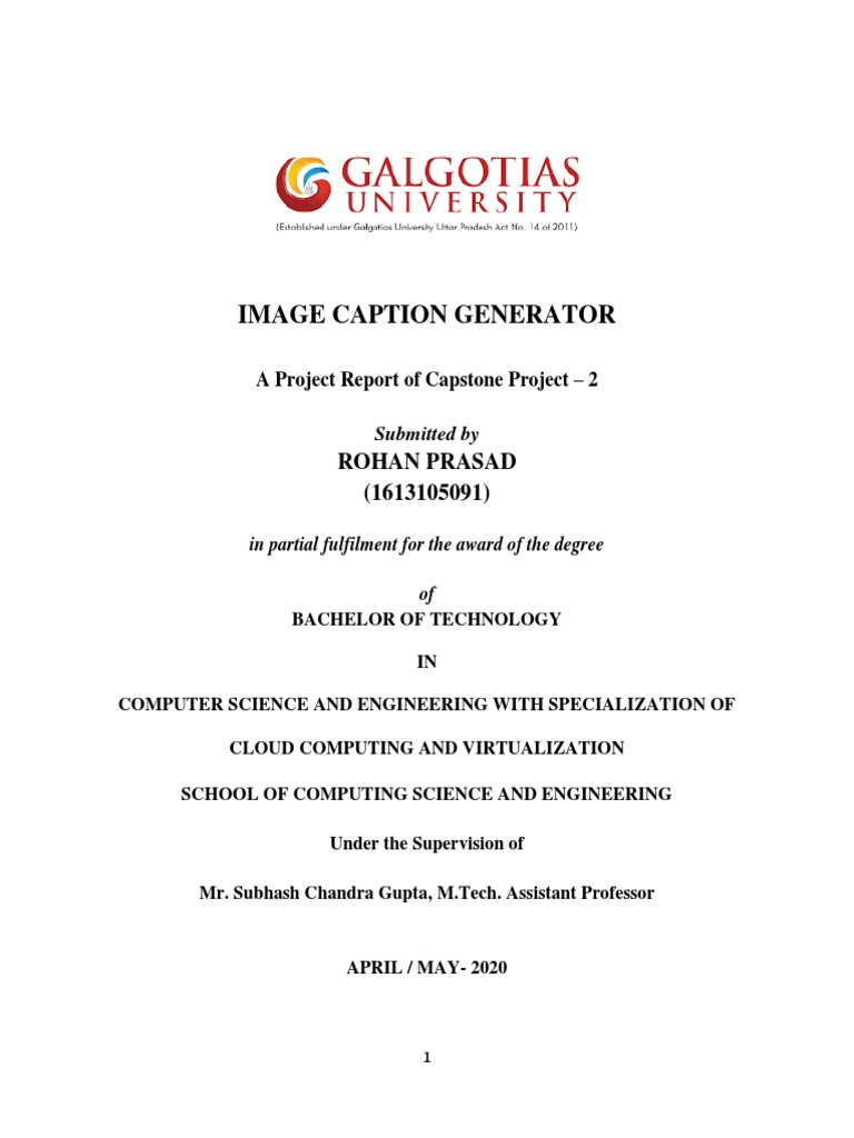 Image Caption Generator Project Report | PDF | Deep Learning ...