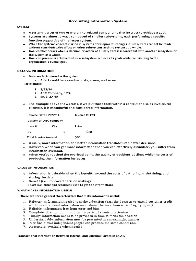 Accounting Information System | PDF | System | Information