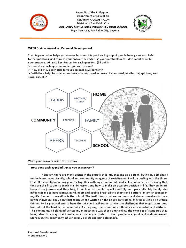 San Pablo City Science Integrated High School Worksheet No. 2 PDF Psychology Applied