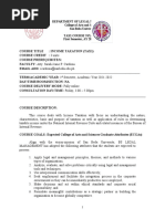 Department of Legal Management College of Arts and Sciences San Beda University Tax1 Course Syllabus First Semester, AY 2021-2022