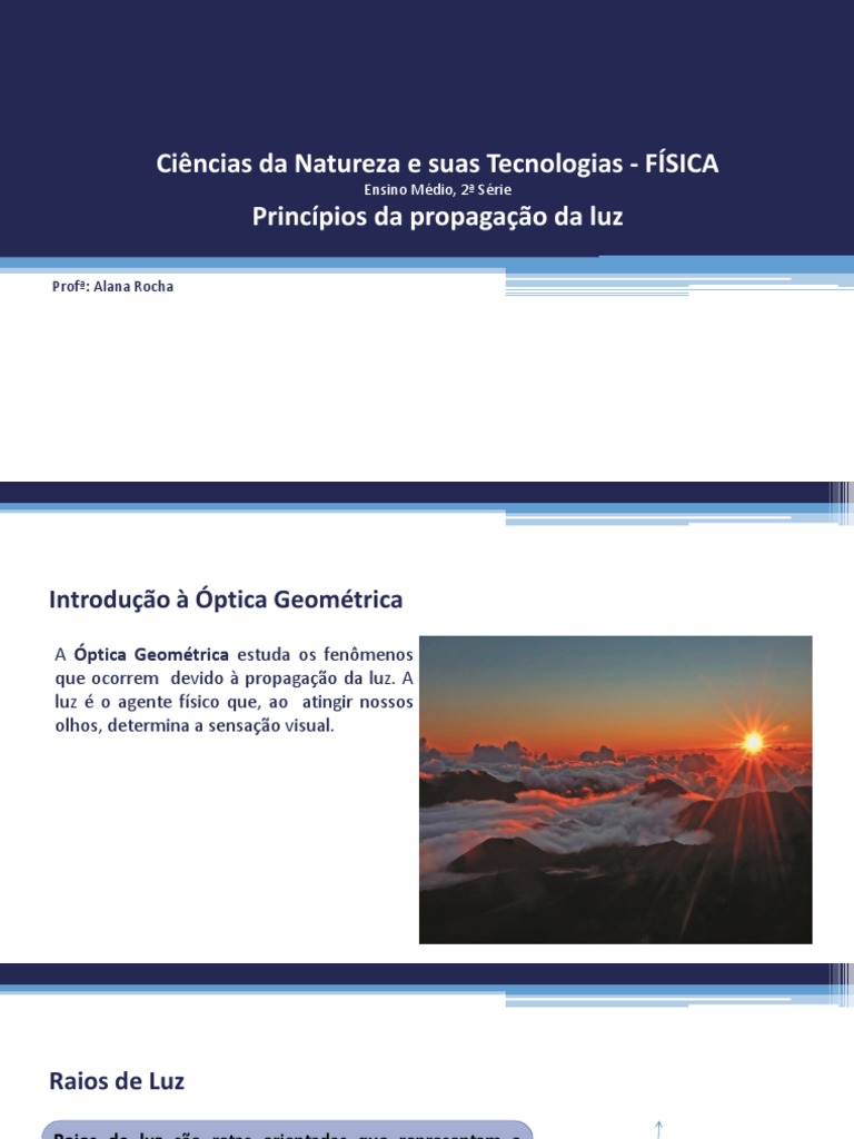 Introdução aos Princípios Básicos da Óptica Geométrica | PDF | Luz | Ótica