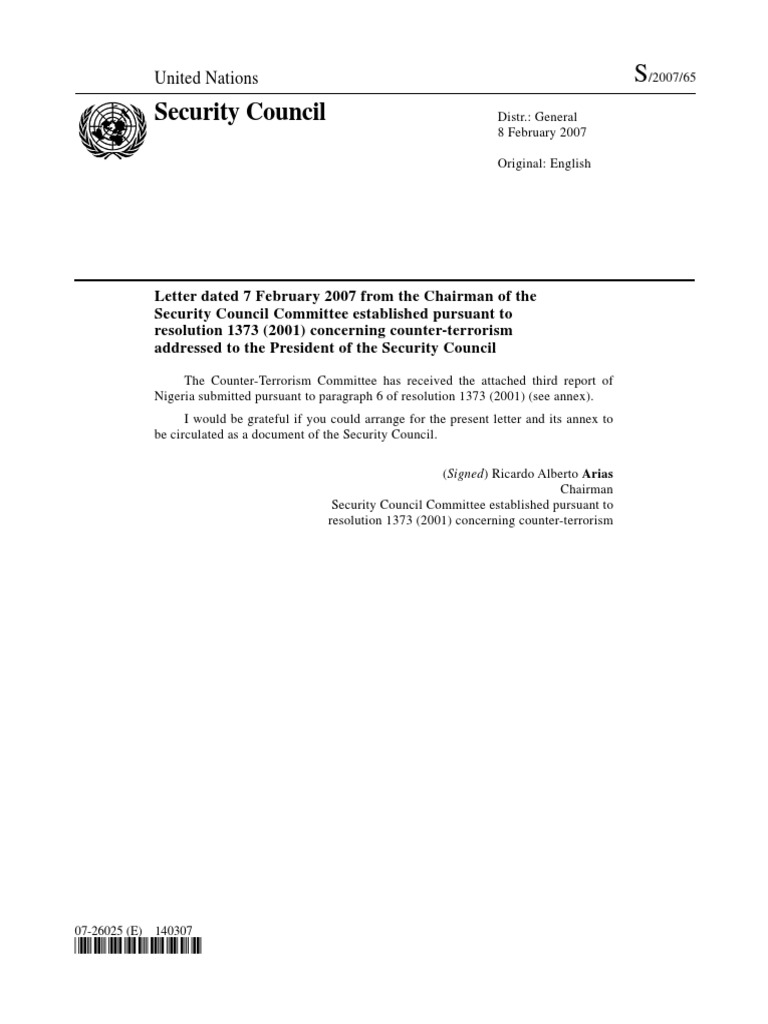 2007 Nigeria Country Report On CounterTerrorism PDF Money