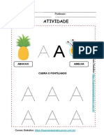 Atividade escolar com figuras e letras iniciais