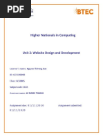 Higher Nationals in Computing: Unit 2: Website Design and Development