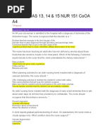 Post-Test Sas 13, 14 & 15 Nur 151 Cooa A4: Questions 1 To 10