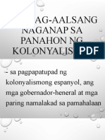 MGA PAG-AALSANG NAGANAP SA PANAHON NG KOLONYALISMO