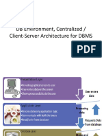 DB Environment, Centralized / Client-Server Architecture For DBMS