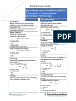 Corporate Finance Professional Certificate MOOC: Quick Reference Guide