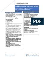 Corporate Finance Professional Certificate MOOC: Quick Reference Guide