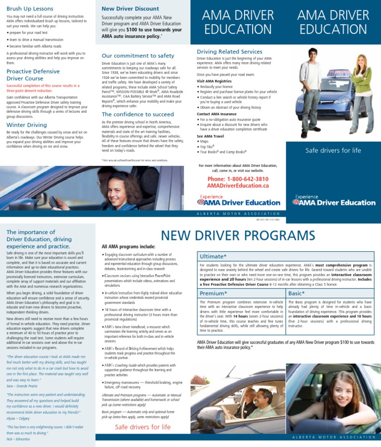 How Much Is Drivers Ed >> Ama Driver Education General Brochure Driving Vehicle Insurance How Much Is Drivers Ed >> Ama Driver Education General Brochure Driving Vehicle Insurance