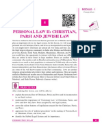 Personal Law Ii: Christian, Parsi and Jewish Law: Module - 1