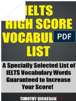 IELTS High Score Vocabulary List by Tinothy Dickeson PDF Free Download