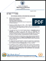 Division Memorandum No. 340 S. 2021