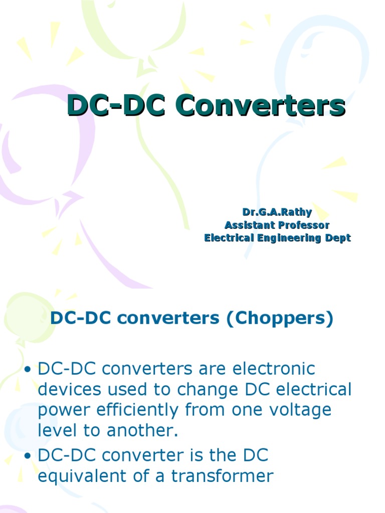 Understanding DC-DC Converters and Choppers | PDF | Direct Current ...