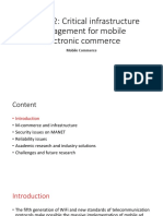 Lecture 2: Critical Infrastructure Management For Mobile Electronic Commerce