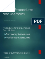 Procedures and Methods: Mr. Michael Mercado