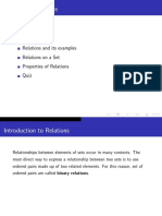 Relations and Its Examples Relations On A Set Properties of Relations Quiz